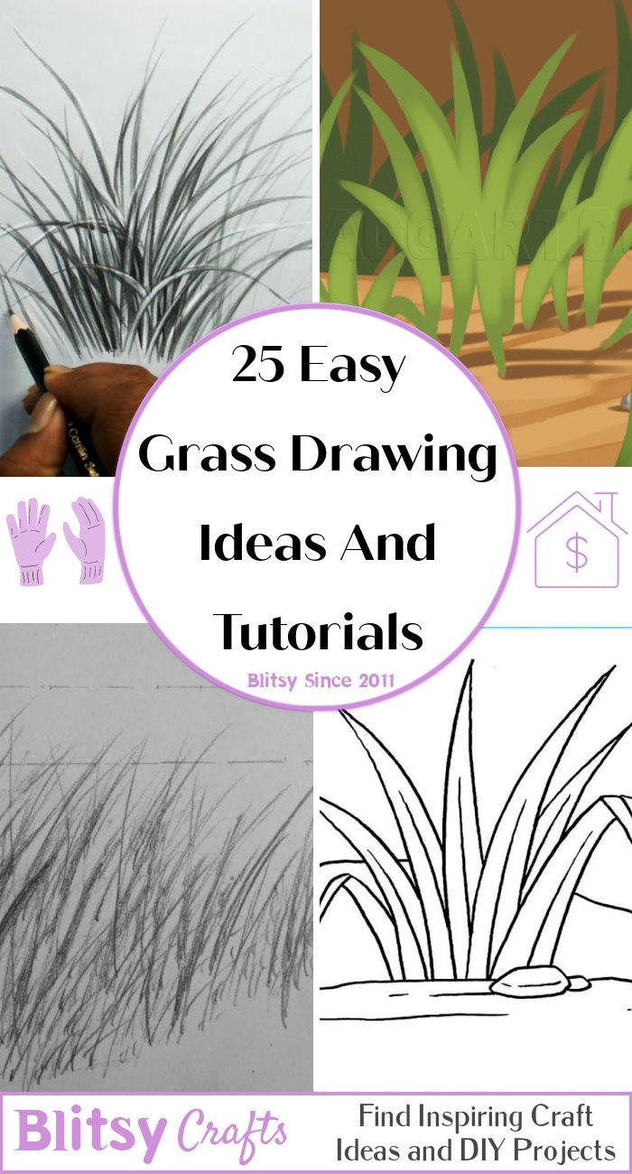 25 Easy Grass Drawing Ideas How to Draw Grass Blitsy