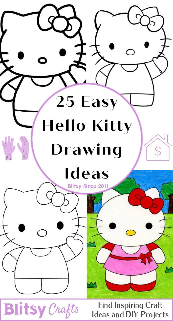 How To Draw Hello Kitty - Easy Step By Step Tutorial For Kids & Beginners