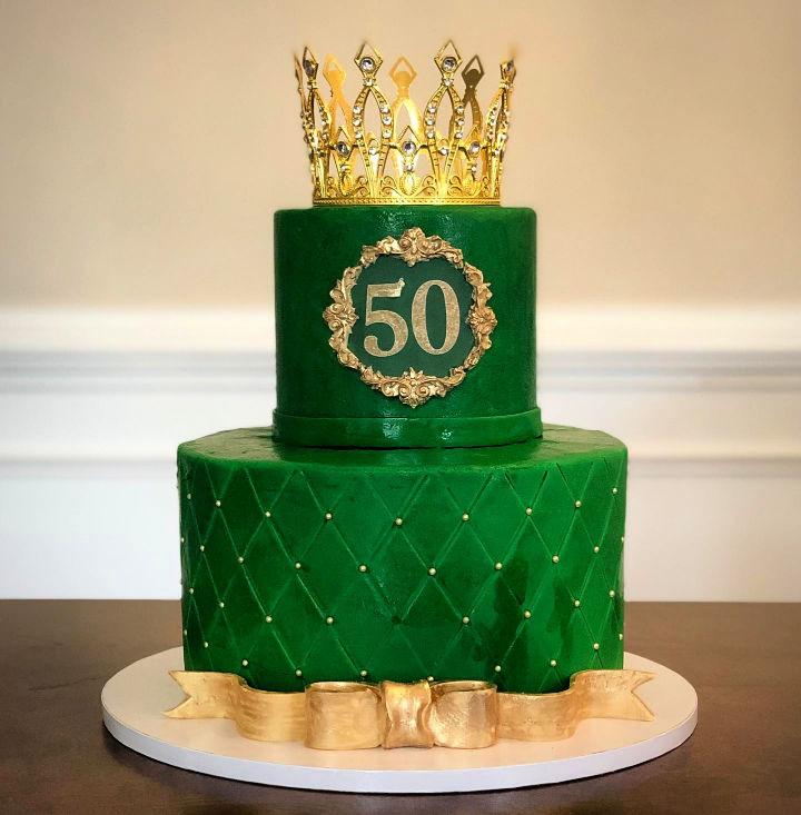 50th Birthday Crown Cake For Her