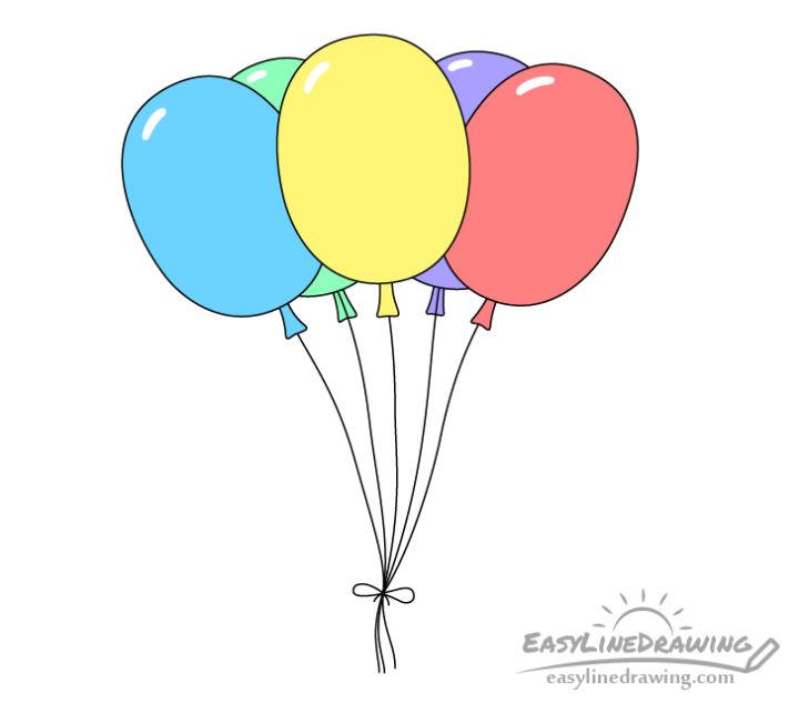 Printable Cute Heart Balloon Coloring Page
