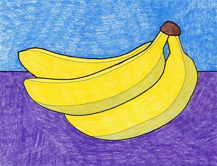 Banana Drawing Sketch for Kids