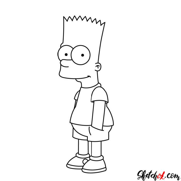 Bart Simpson Drawing Step by Step Instructions