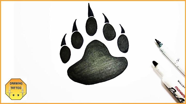 Bear Paw Tattoo Drawing