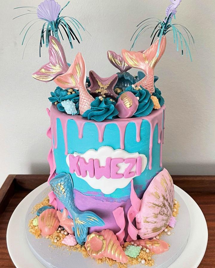 Blue And Purple Mermaid Cake