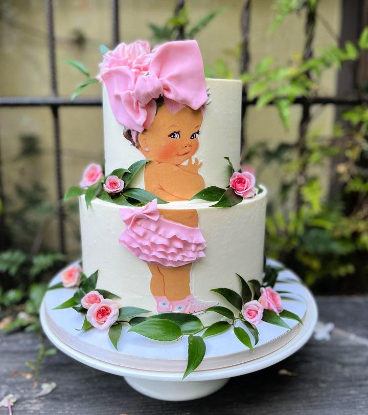 Boho Baby Girl Shower Cake