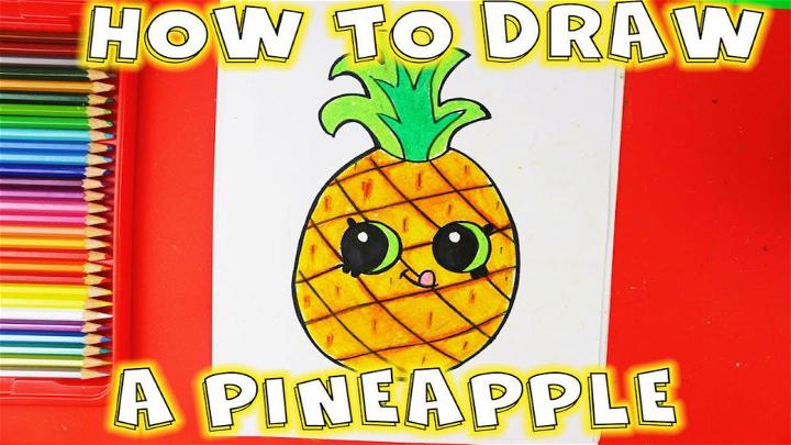 Cartoon Pineapple Drawing
