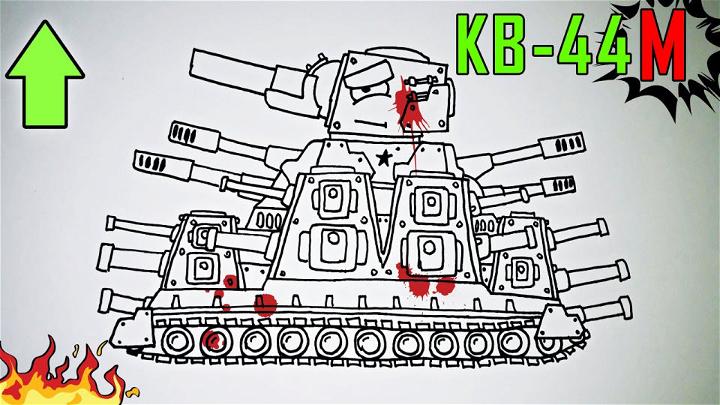 Cartoon Tank KB 44M Drawing Instructions