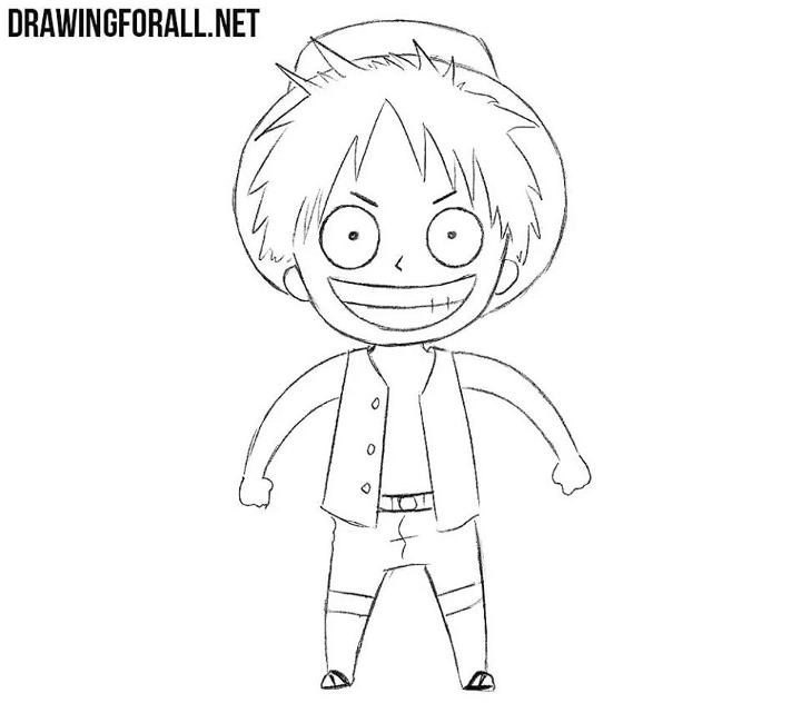 Chibi Monkey D Luffy Sketch