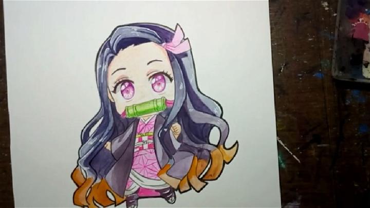 Chibi Style Nezuko Drawing