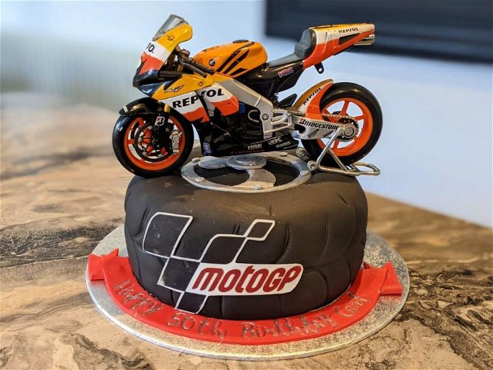 Chocolate And Raspberry Motorcycle Cake