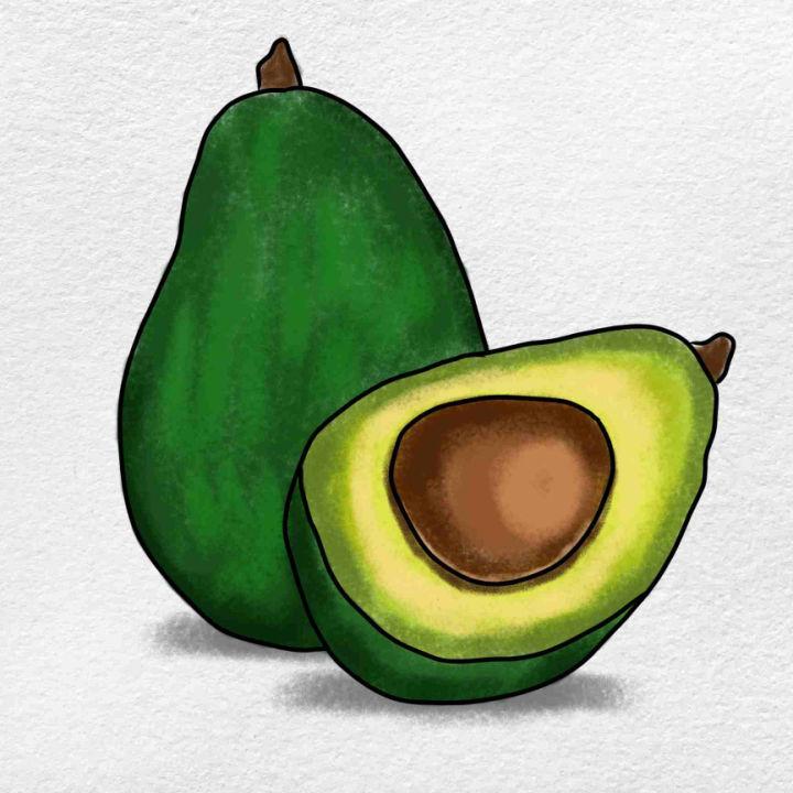 Color Avocado Drawing