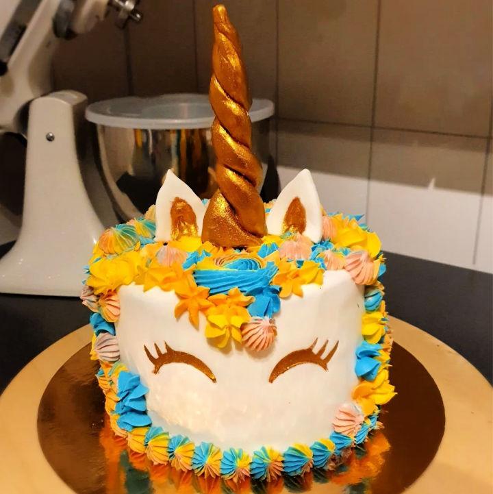 Colorful Unicorn Cake Decoration