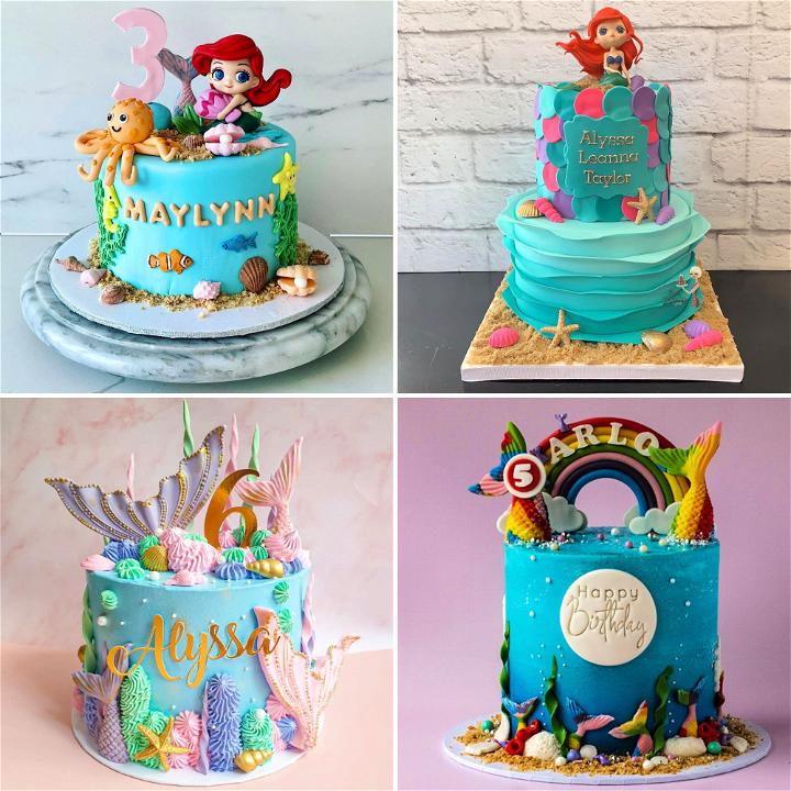 Ariel Birthday Ice Cream Cake | Ariel Birthday Cakes For Girls