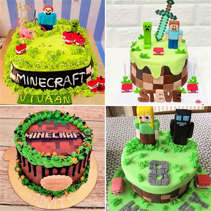Minecraft Theme Cake - Cake Owls