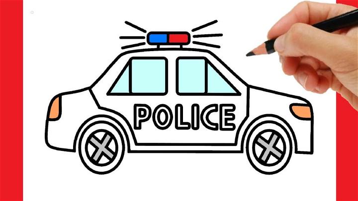 Cop Police Car Drawing