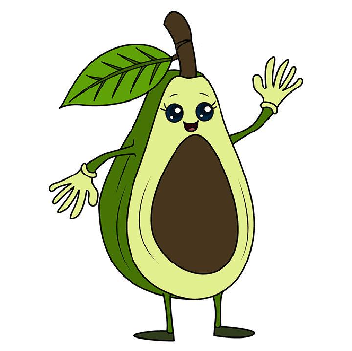 Cute Avocado Drawing for Kids