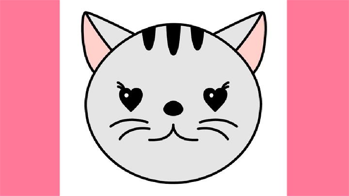 cute cat face drawing