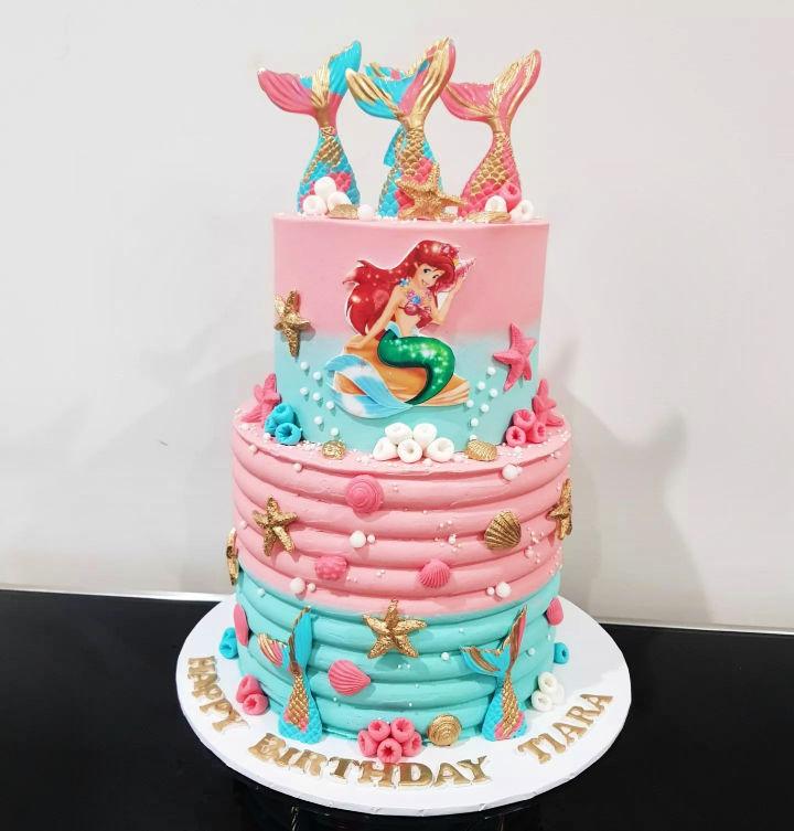 Little Mermaid Tier Birthday Coco Flamingo Cakes Facebook, 60% OFF