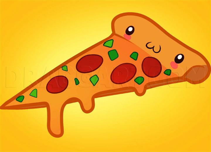 Cute Pizza Drawing