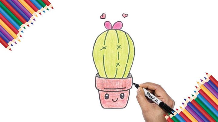 Cute Succulent Drawing for Kids