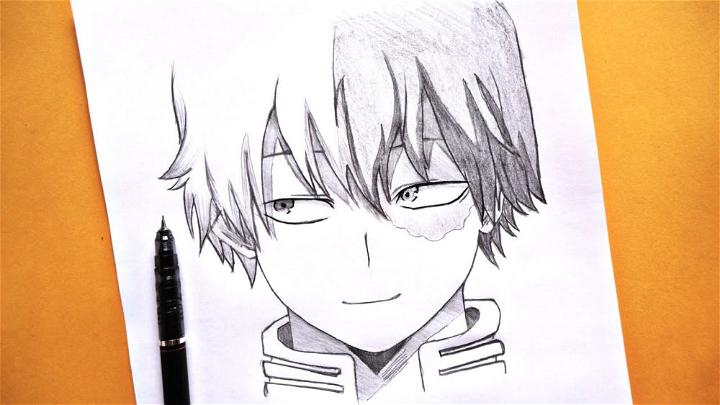 Cute Todoroki Drawing with Pencil
