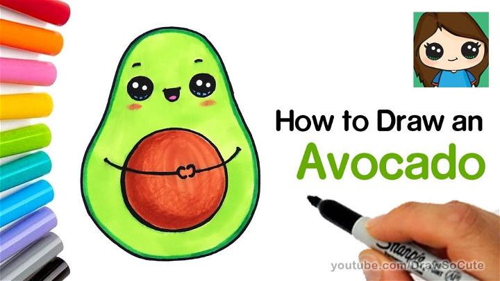 Cute and Easy Avocado Drawing