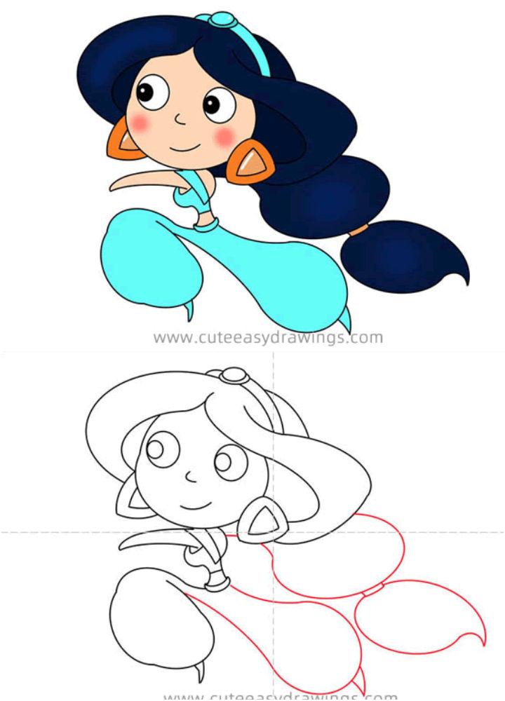 how to draw a princess step by step