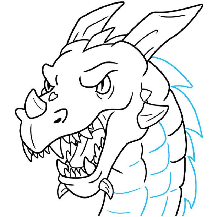 Dragon Head Drawing for Kids