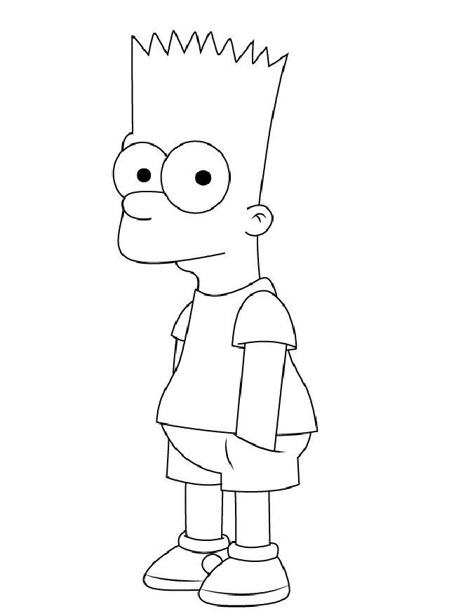 Draw Bart Simpson from the Simpsons