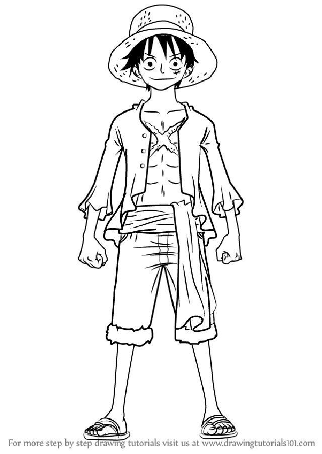 Draw Monkey D Luffy Full Body from One Piece