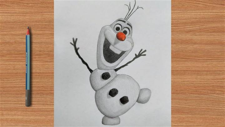Draw Olaf From Frozen2 with Pencil Sketch