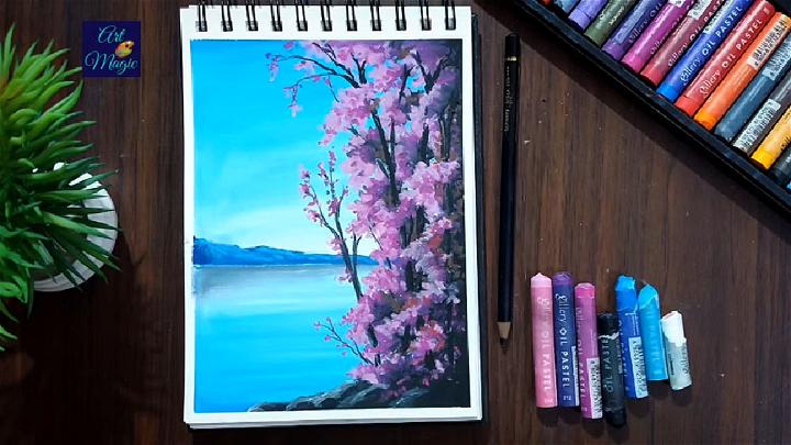 Draw Realistic Riverside Landscape Nature