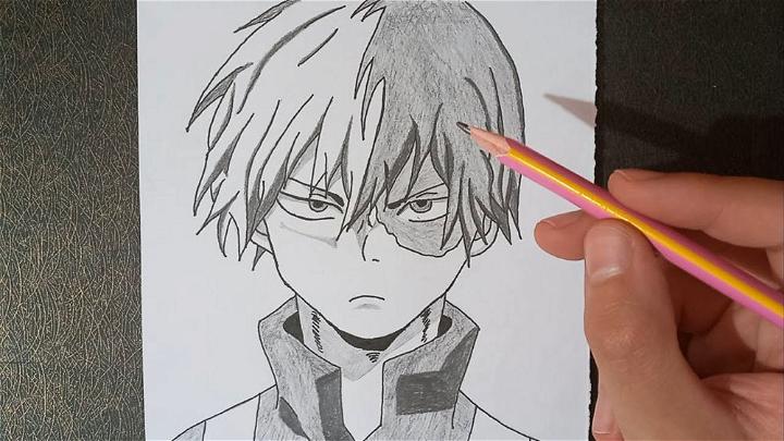 Draw Shoto Todoroki from My Hero Academia