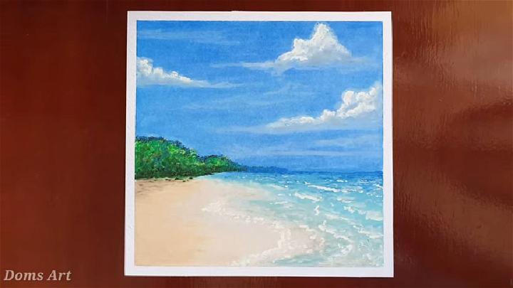 Draw a Beautiful Beach Using Oil Pastel