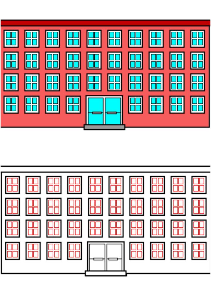 Draw a Cartoon School Made from Fun Shapes