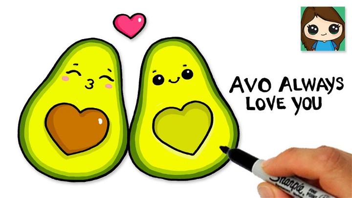 Draw a Cute Avocado Couple Pun Art
