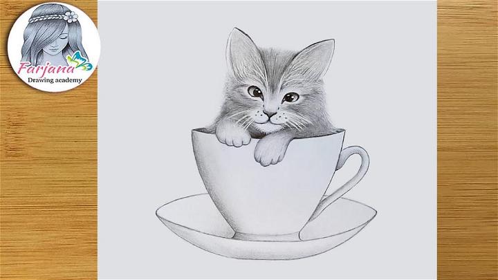 Draw a Cute Kitty in a Cup