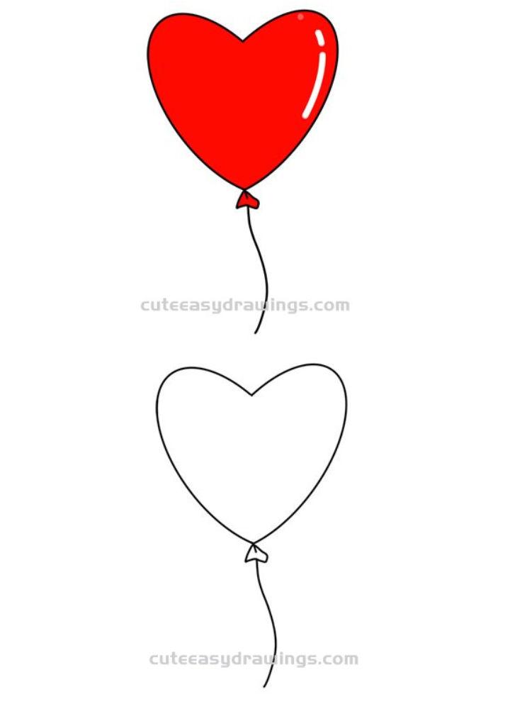 Draw a Love Heart Balloon