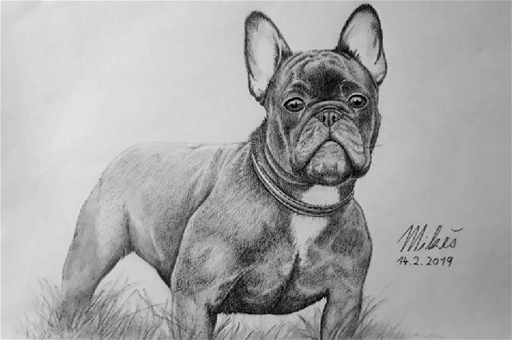 Draw a Realistic French Bulldog with Pencils