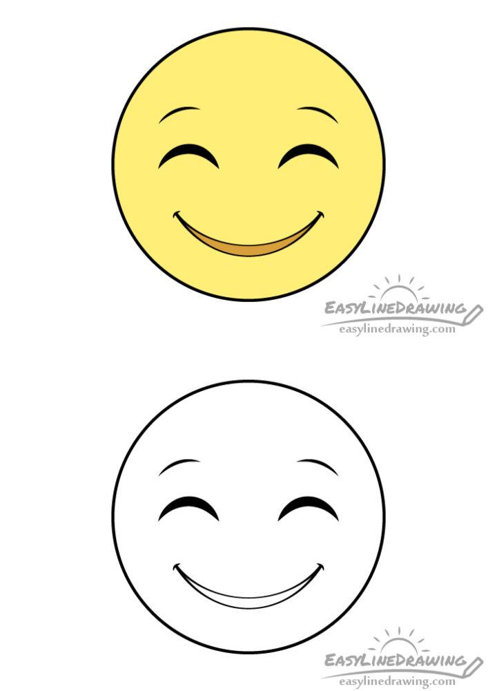 how to draw a smiling face