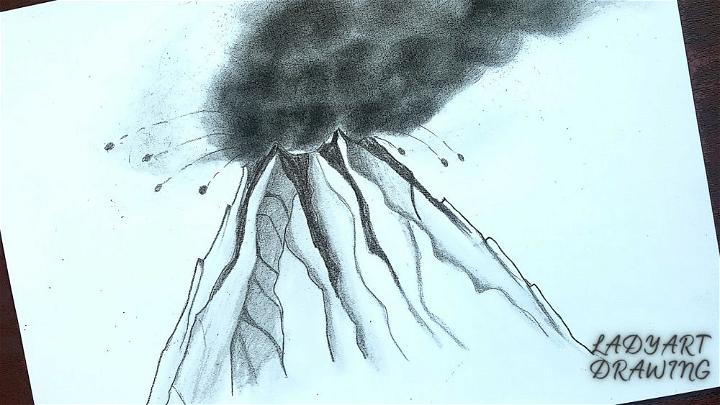 Draw a Volcano Erupting