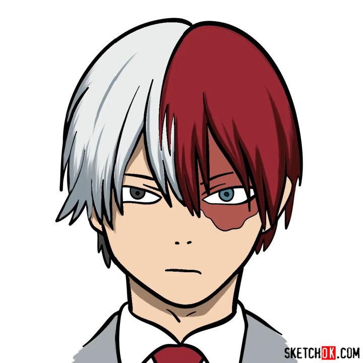 Drawing Guide of Shoto Todorokis Face