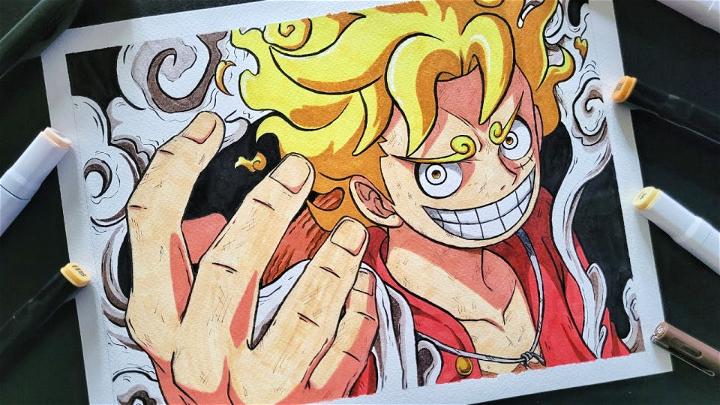 Drawing Luffy Gear 5 One Piece
