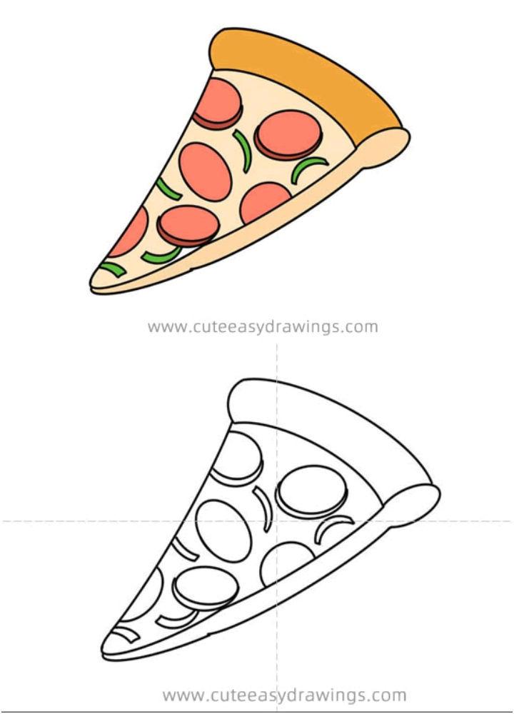Drawing Of Pizza Slice