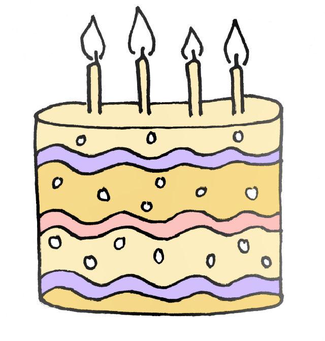 Drawing of Birthday Cake