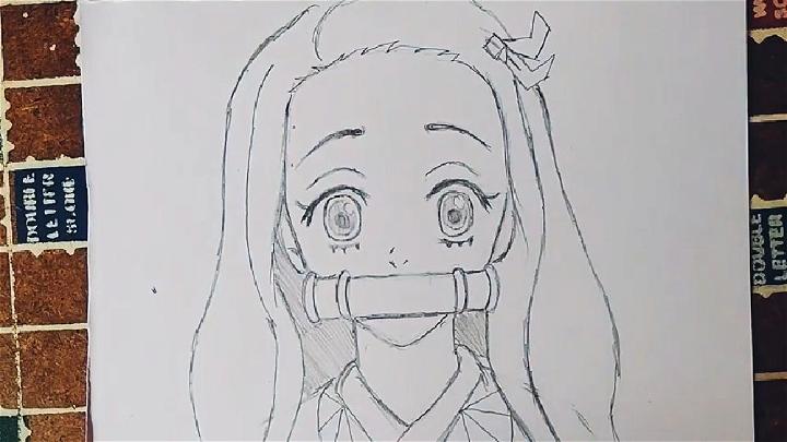 Drawing of Nezuko from Demon Slayer