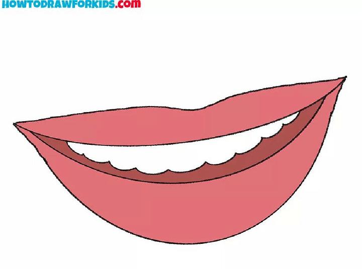 Drawing of Smiling Lips