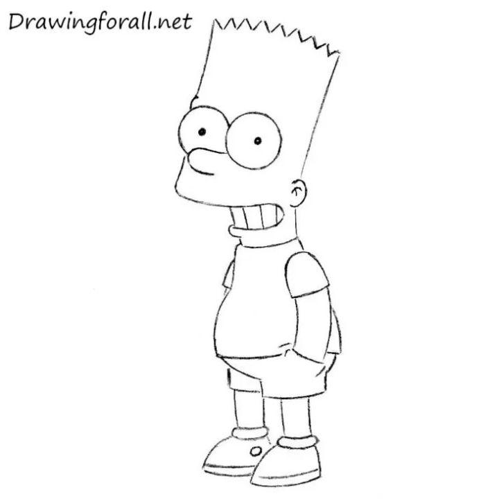 Drawing of a Bart Simpson