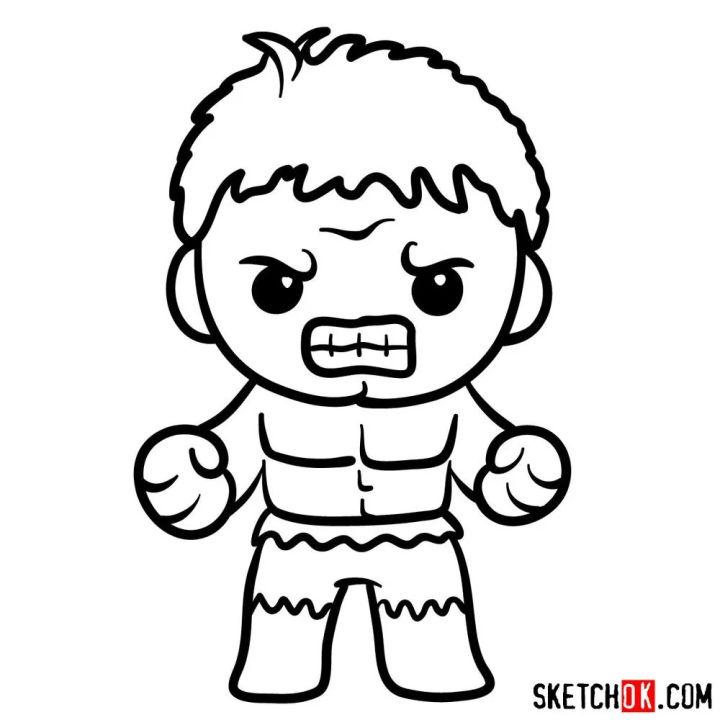 Drawing of a Chibi Hulk