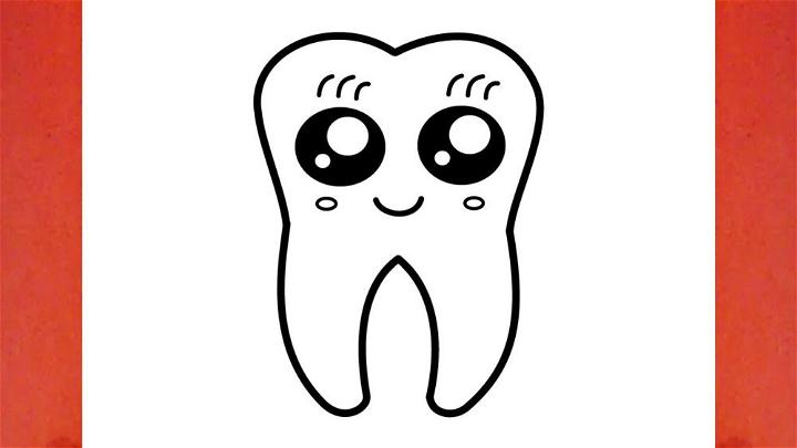 Drawing of a Cute Tooth